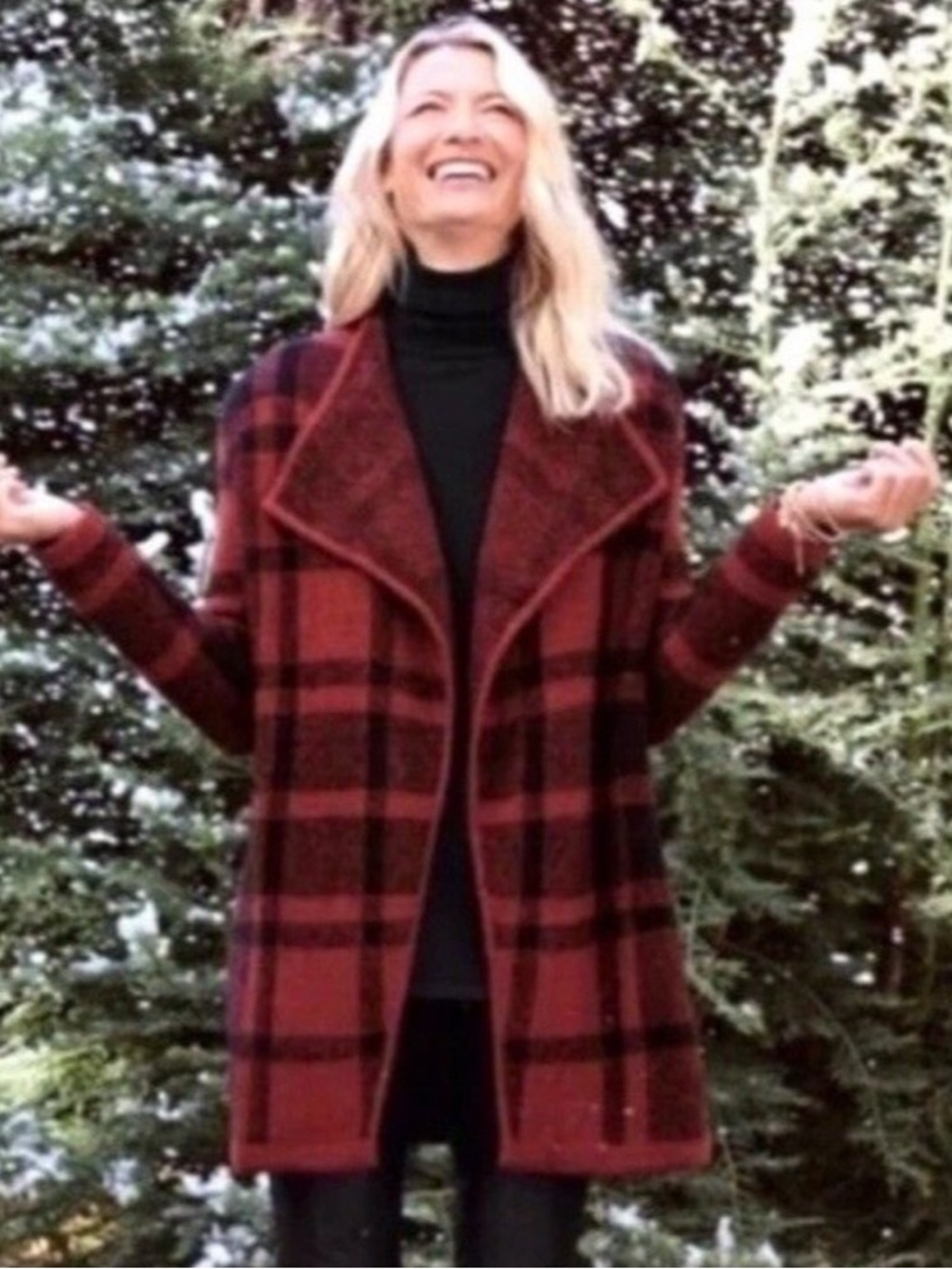 Soft Surroundings Cozy Cottage Cardigan Alpaca blend size medium women’s plaid